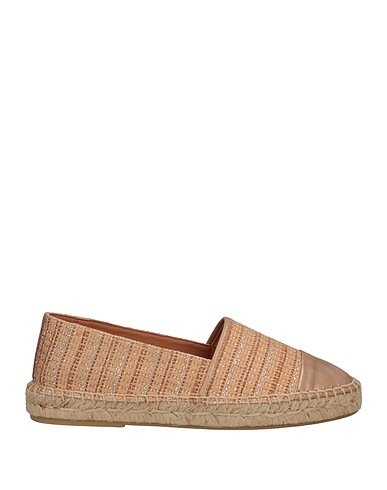 KANNA Espadrilles Camel Leather, Textile fibers