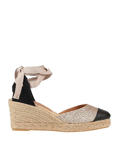 KANNA Espadrilles Gold Leather, Textile fibers