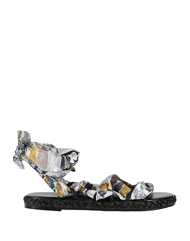CLERGERIE Sandals Black Textile fibres, Straw