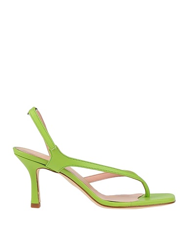 LUCA VALENTINI Flip flops Lime green Leather