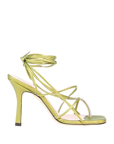 LUCA VALENTINI Sandals Lime green Leather