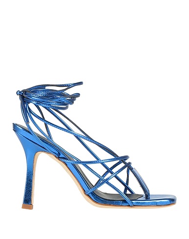 LUCA VALENTINI Sandals Bright blue Leather