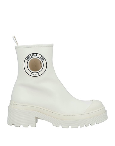 DIOR Ankle boot White Calfskin, Rubber