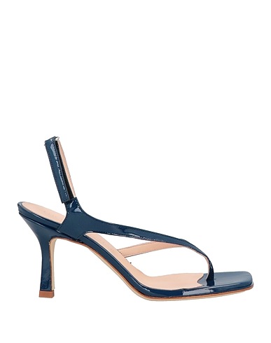 LUCA VALENTINI Tongs Bleu nuit Cuir