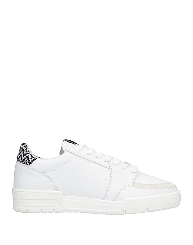 MISSONI Sneakers White Leather, Textile fibres
