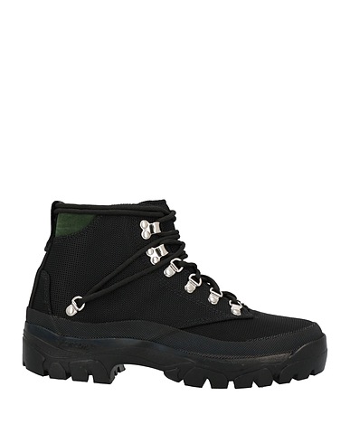 REESE COOPER Ankle boot Black Leather, Textile fibres