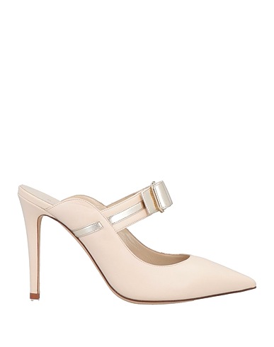 MIA BECAR Mules and clogs Ivory Leather