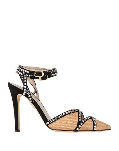 MIA BECAR Pump Black Leather, Textile fibers