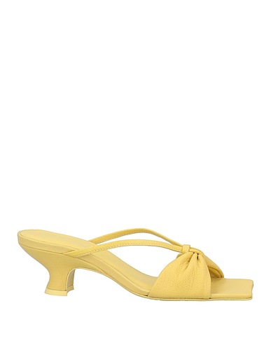BY FAR Sandals Pastel yellow Leather