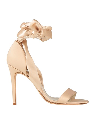 MIA BECAR Sandals Beige Textile fibres