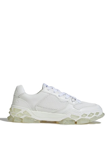 JIMMY CHOO Sneakers White Textile fibers, Leather