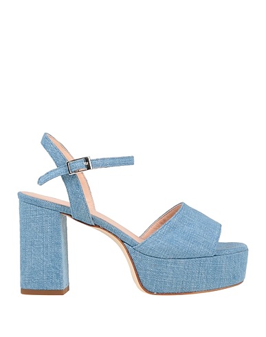 LUCA VALENTINI Sandals Blue Leather