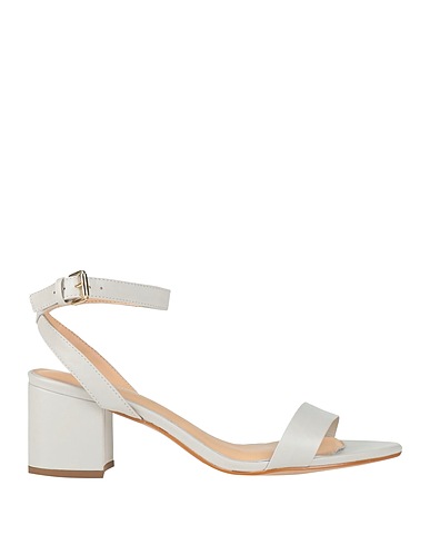 MISS UNIQUE Sandals Light grey Leather