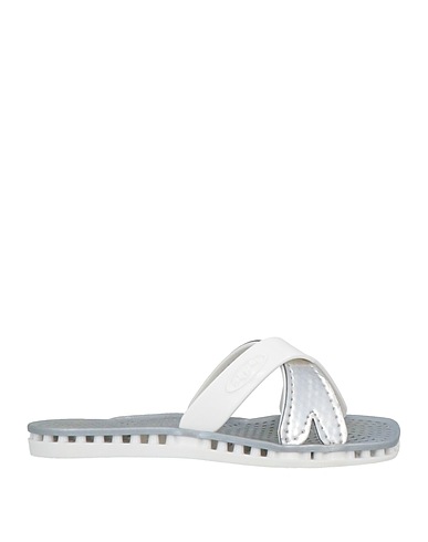 SENSI Beach sandals  Silver Rubber, Textile fibres
