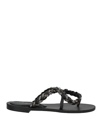 S.PIERO Flip flops Black Soft Leather