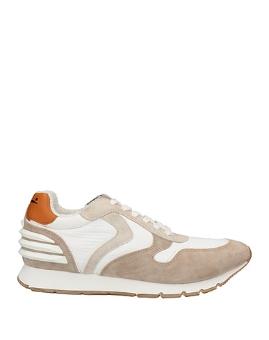 VOILE BLANCHE Sneakers White Soft Leather, Textile fibers