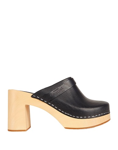 SWEDISH HASBEENS Mules and clogs Black Cowhide, Wood