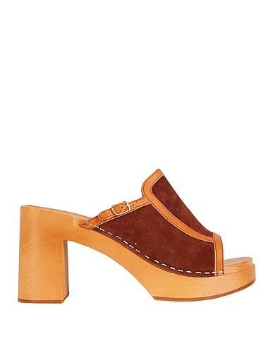 SWEDISH HASBEENS Mule e zoccoli Cioccolato Vacchetta, Legno