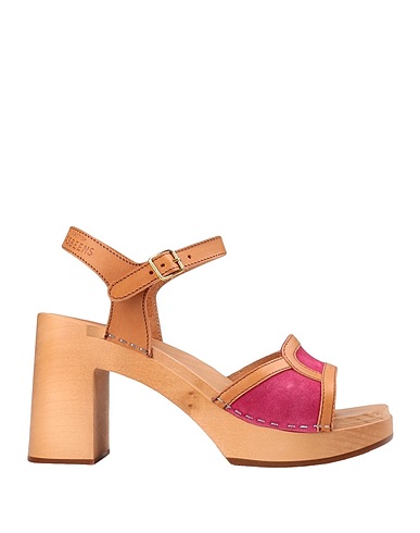SWEDISH HASBEENS Mules and clogs Magenta Leather, Wood