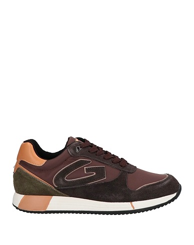ALBERTO GUARDIANI Sneakers Chocolate brown Leather, Textile fibres
