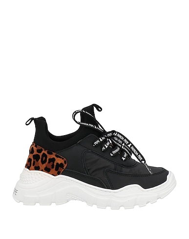 PATRIZIA PEPE Sneakers Black Calfskin, Textile fibres