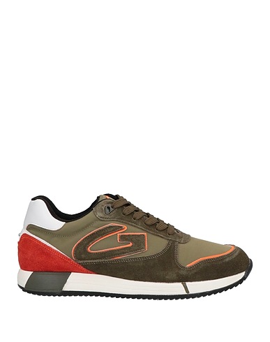 ALBERTO GUARDIANI Sneakers Military green Leather, Textile fibers