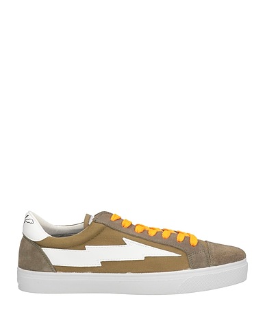 SANYAKO Sneakers Military green Leather, Textile fibres