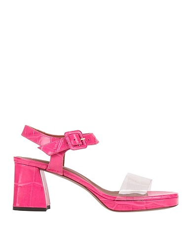 L' AUTRE CHOSE Sandals Magenta Leather, PVC - Polyvinyl chloride