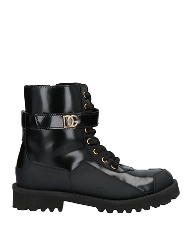 DOLCE&GABBANA Ankle boot Black Soft Leather, Textile fibres