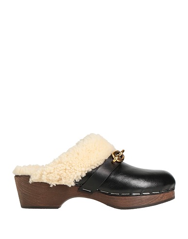 SAINT LAURENT Mules and clogs Black Lamb fur