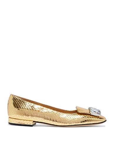 SERGIO ROSSI Loafers Gold Soft Leather