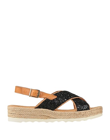 LINCE Espadrilles Black Leather, Textile fibres