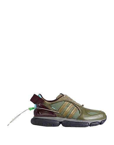 ADIDAS Sneakers Military green Leather, Textile fibers