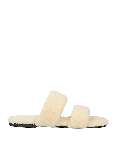 SAINT LAURENT Sandals Ivory Shearling