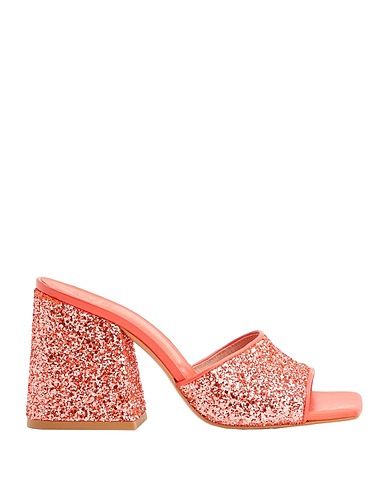 8 by YOOX Sandals Coral 46% Polyester, 45% Cotton, 9% Aramid fiber
