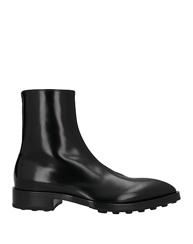 JIL SANDER Ankle boot Black Leather, Textile fibres