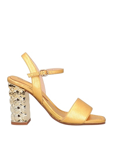 DANIELE ANCARANI Sandals Gold Soft Leather