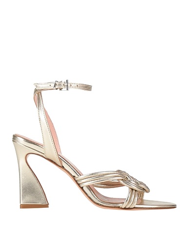 ANNA F. Sandals Platinum Leather