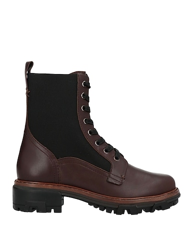 RAG & BONE Ankle boot Dark brown Leather, Elastic fibres