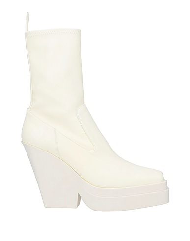 GIA BORGHINI Ankle boot Ivory Textile fibers