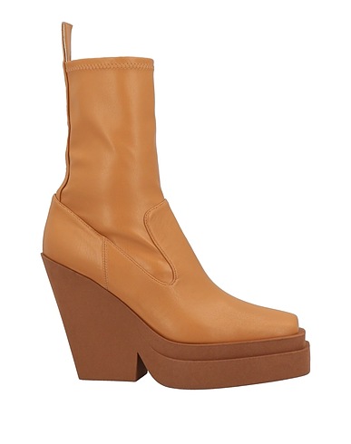 GIA BORGHINI Ankle boot Camel Textile fibres