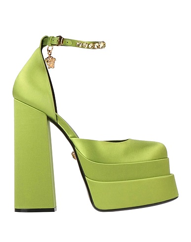 VERSACE Pump Light green Textile fibers