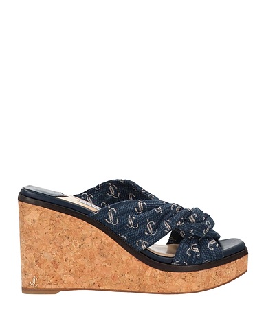 JIMMY CHOO Mules and clogs Navy Textile fibers