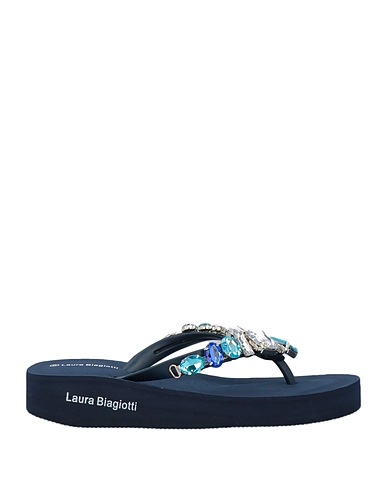 LAURA BIAGIOTTI Flip flops Navy Textile fibers
