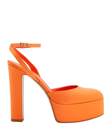 8 by YOOX Pumps SATIN PLATFORM SLINGBACK PUMP
 Orange Gewebefasern