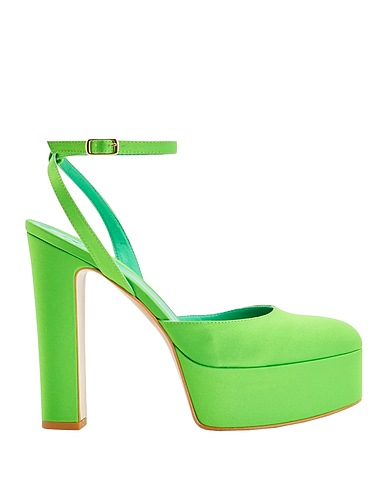 8 by YOOX Pumps SATIN PLATFORM SLINGBACK PUMP
 Grün Gewebefasern