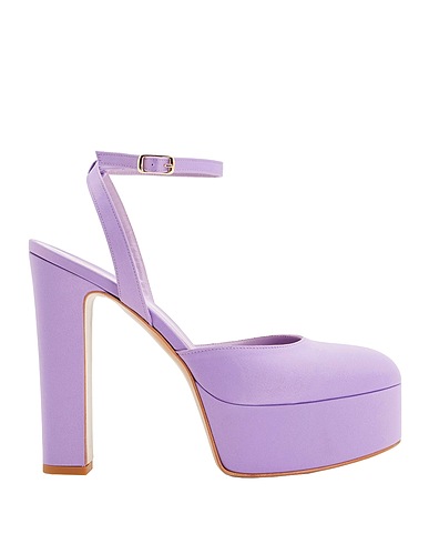 8 by YOOX Pumps SATIN PLATFORM SLINGBACK PUMP
 Lila Gewebefasern