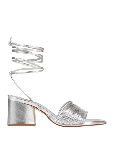 AEYDE Sandals Silver Soft Leather