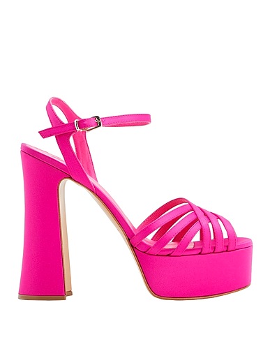 8 by YOOX Sandali SATIN PLATFORM SANDALS
 Fucsia Fibre tessili
