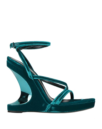 TOM FORD Sandals VERDE PETROLIO Viscose, Plastic, Brass, Leather